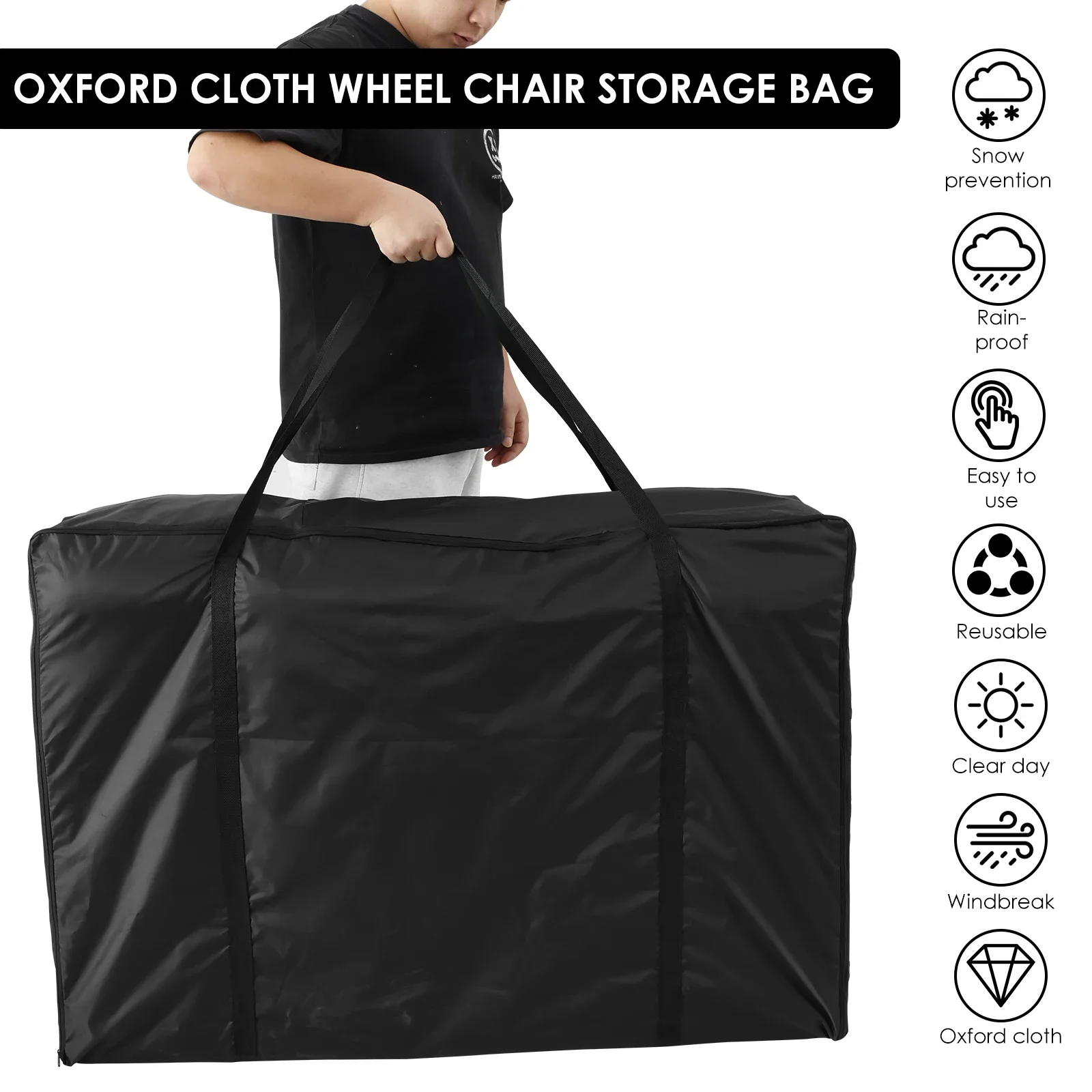 Rollator Travel Bag Foldable Wheelchair Storage Bag Waterproof Folding Wheelchair Bag Wear Resistant Transport Chair Walker Bag