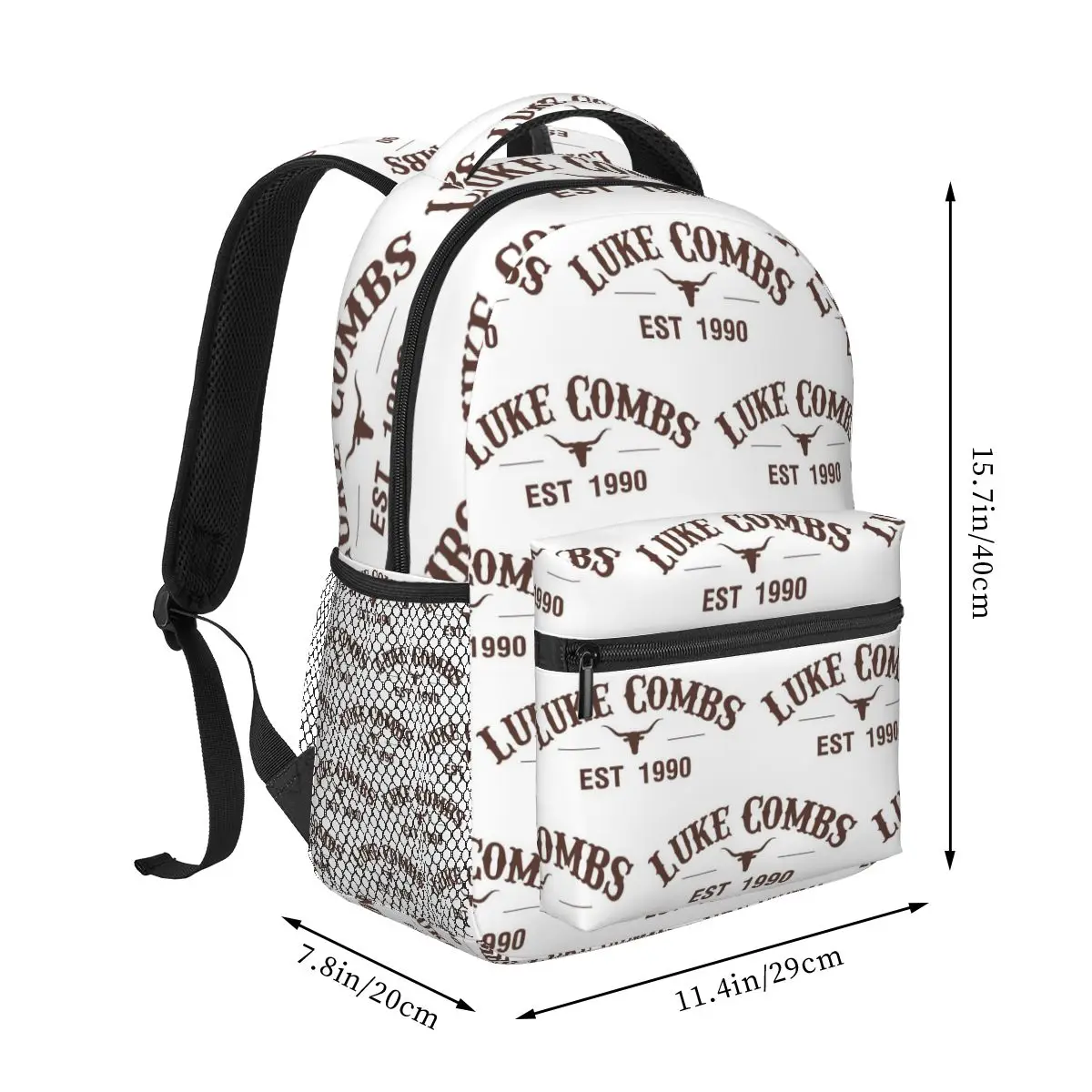 Country Singer Luke Combs Word Tour Student Backpack School Bag Hiking Travel Daypack for Men Women Fashion Bookbag Shoulder Bag