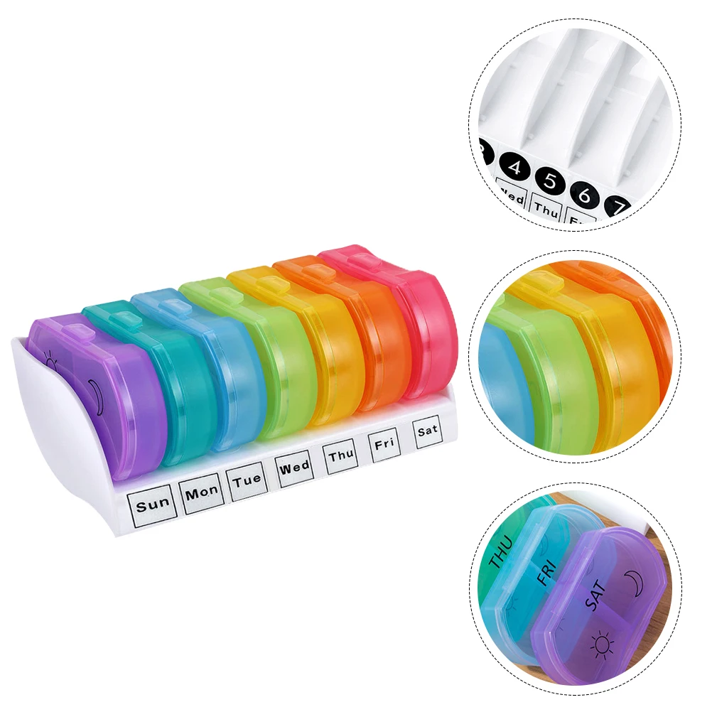 

7 Pcs Mini Travel Pill Box Pills Organizer Holders Cute Small Case for Pocket
