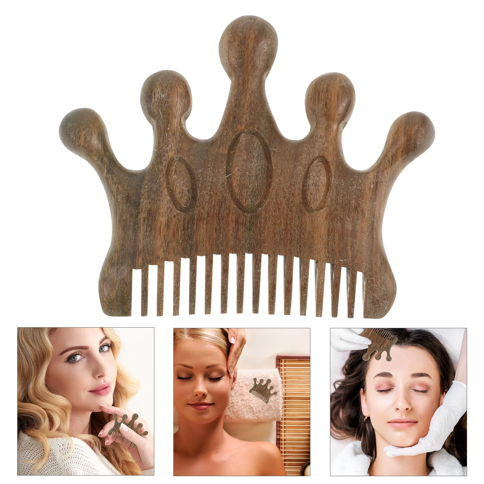 

Handcrafted Natural Wood Comb Rosewood Scalp Massager Wide Tooth Detangler for Curly Straight Hair Home Travel Use Massage Hair
