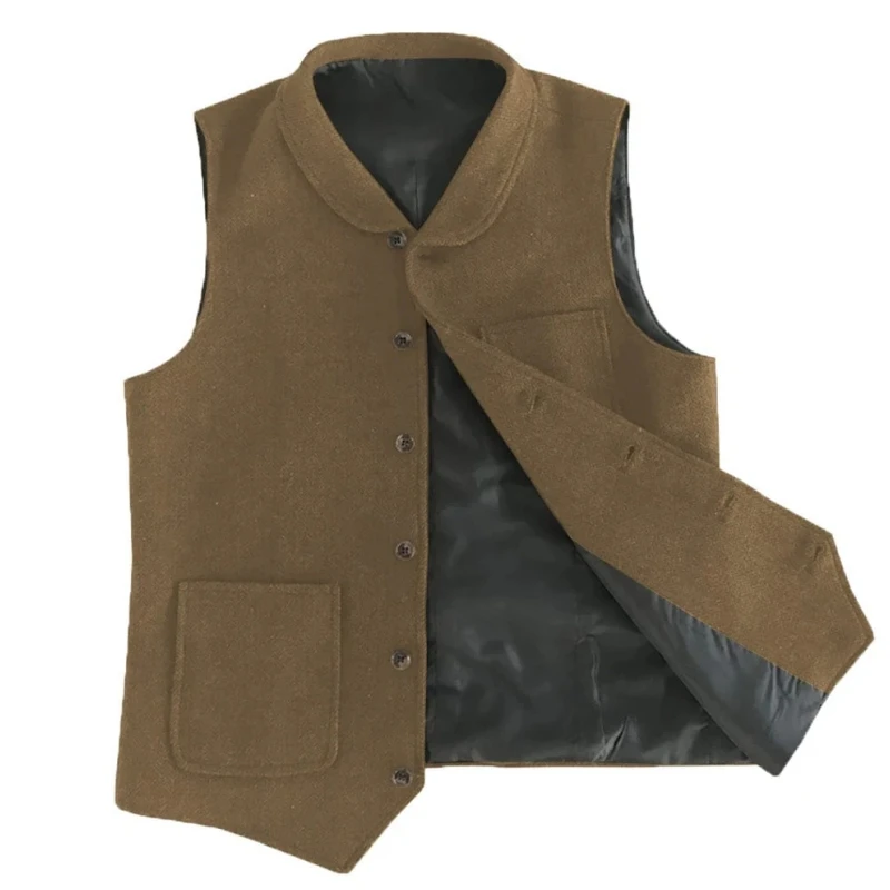 

Brown Men Vest Solid Frosted Velvet Waistcoat For Banquet Birthday Wedding Business Casual Work Formal Set Men Suit Vest