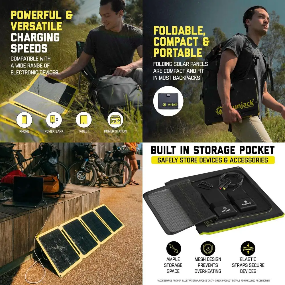 

Портативная солнечная панель 60 Вт с водонепроницаемой защитой, подставками, USB-C 30 Вт PD, USB-A QC3.0, выходом DC, идеально подходит для использования на открытом воздухе и в чрезвычайных ситуациях