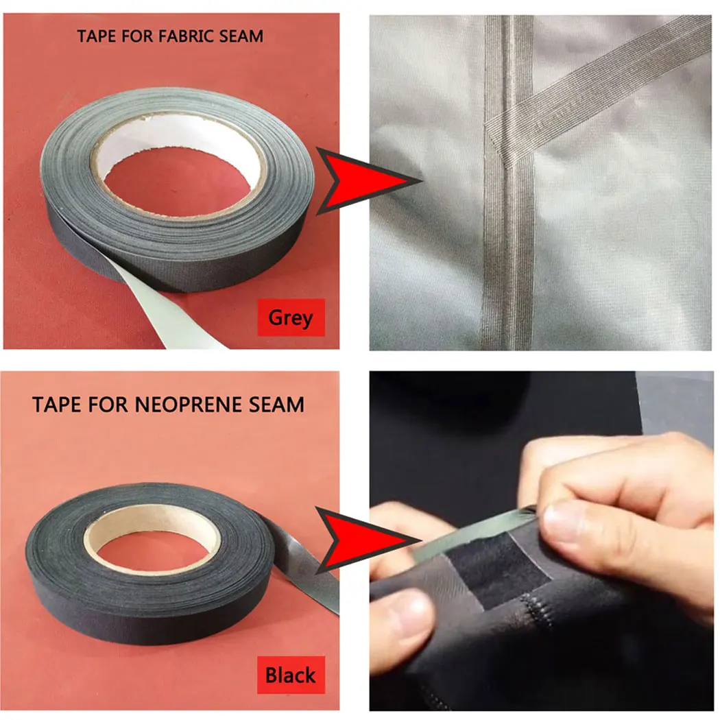 

Iron On Hot Melt Repair Tape Waterproof Neoprene Seam Sealing Patch For Wetsuit Drysuit Wader Rain Jacket Fabric