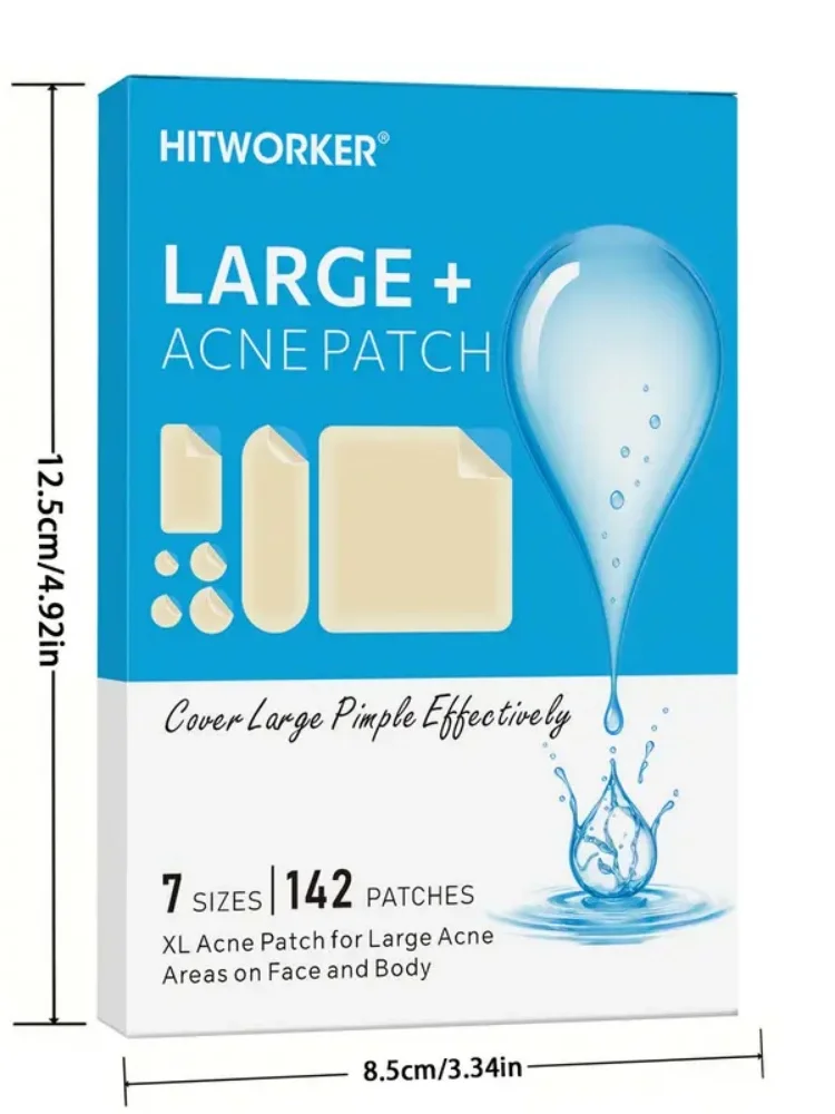 142-Piece HITWORKER Facial Light Beige Acne Patches, for Covering Pimples & Blemishes, Gentle Cleansing Suitable for All Light