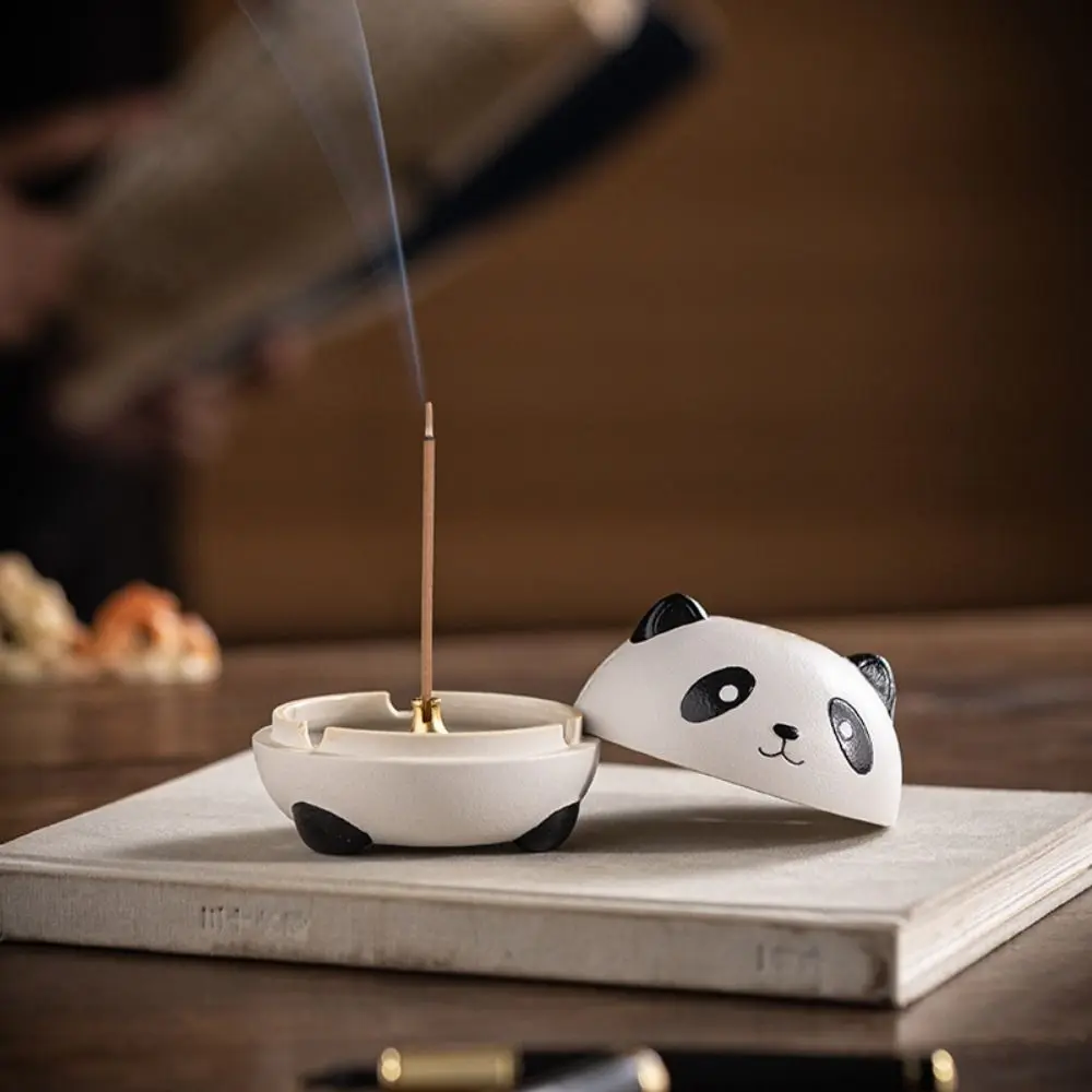 

Ceramics Incense Burner Cartoon Cute Sandalwood Holder with Cover Anti-Scald Aromatherapy Stove Mosquito Incense Plate