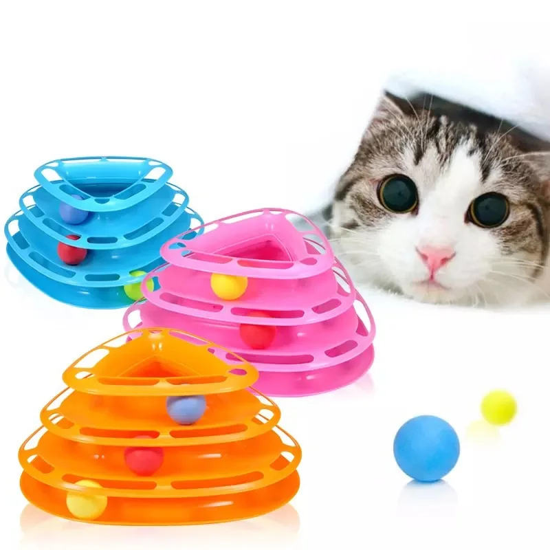 Top Quality Funny Cat Pet Toy Cat Toys Intelligence Triple Play Disc Cat Toy Balls Ball Toys Pets