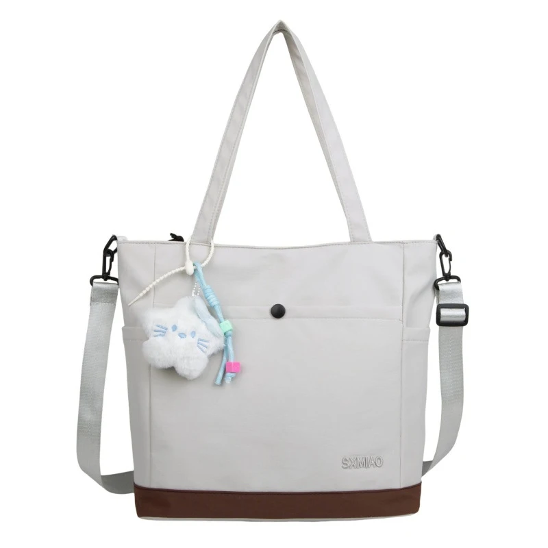 

Canvas bag for female college students, large capacity for classes2025New model versatile commuter lightweight casual shoulder t