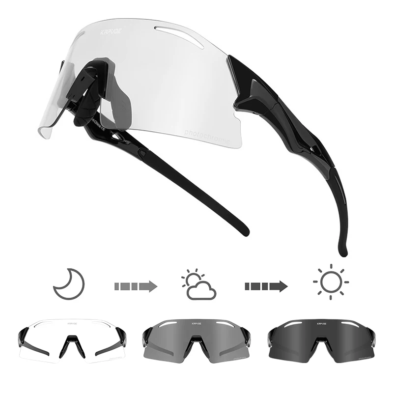 

Kapvoe Photochromic Sunglasses Cycling Glasses Fashion for Men UV400 Eyewear Women Bike Road Bicycle Outdoor Marathon Triathlon