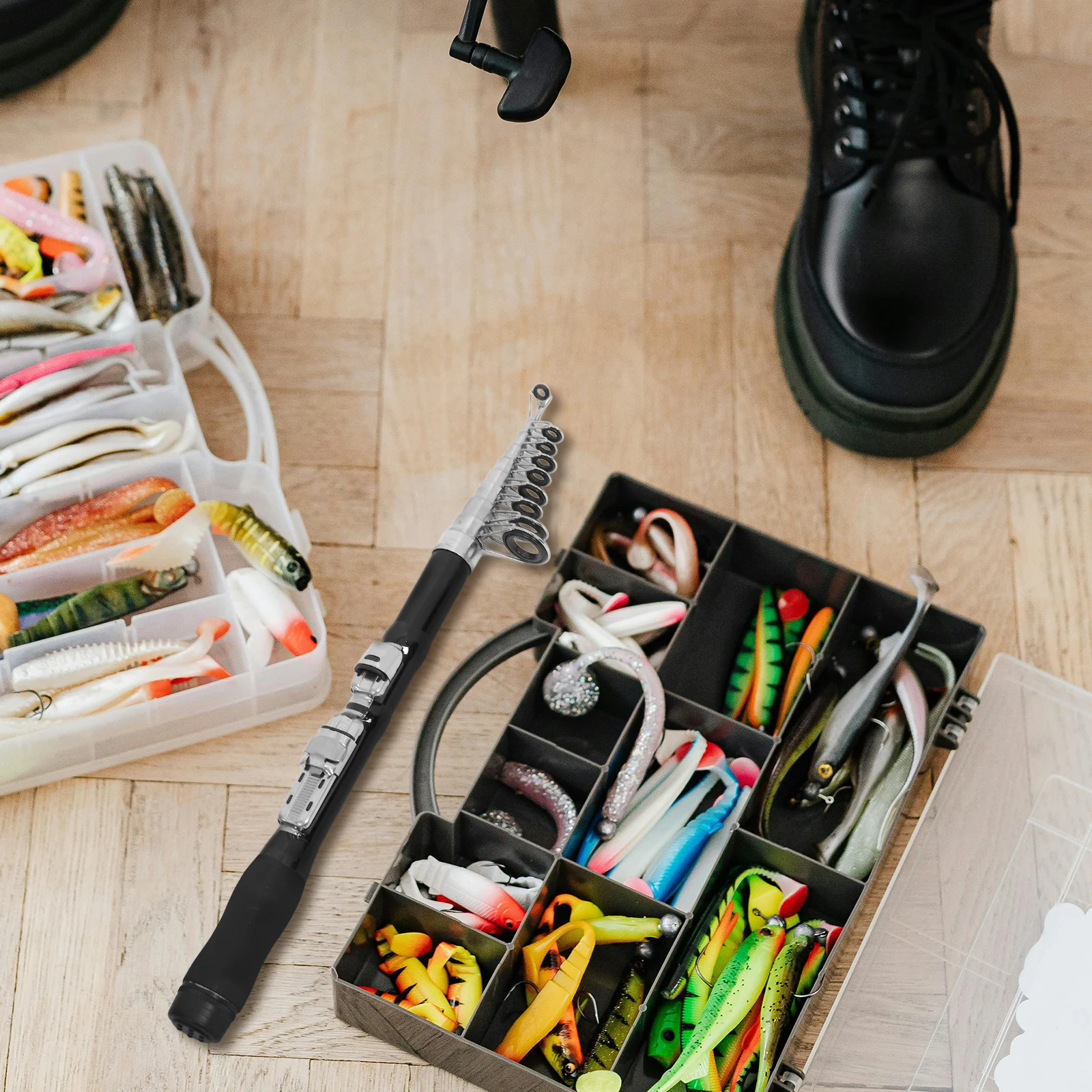 

2.3m Mini Sea Fishing Rod Compact Portable Pole Short Outdoor Telescopic Ultrashort Small Travel Rod Fiberglass Poles Durable