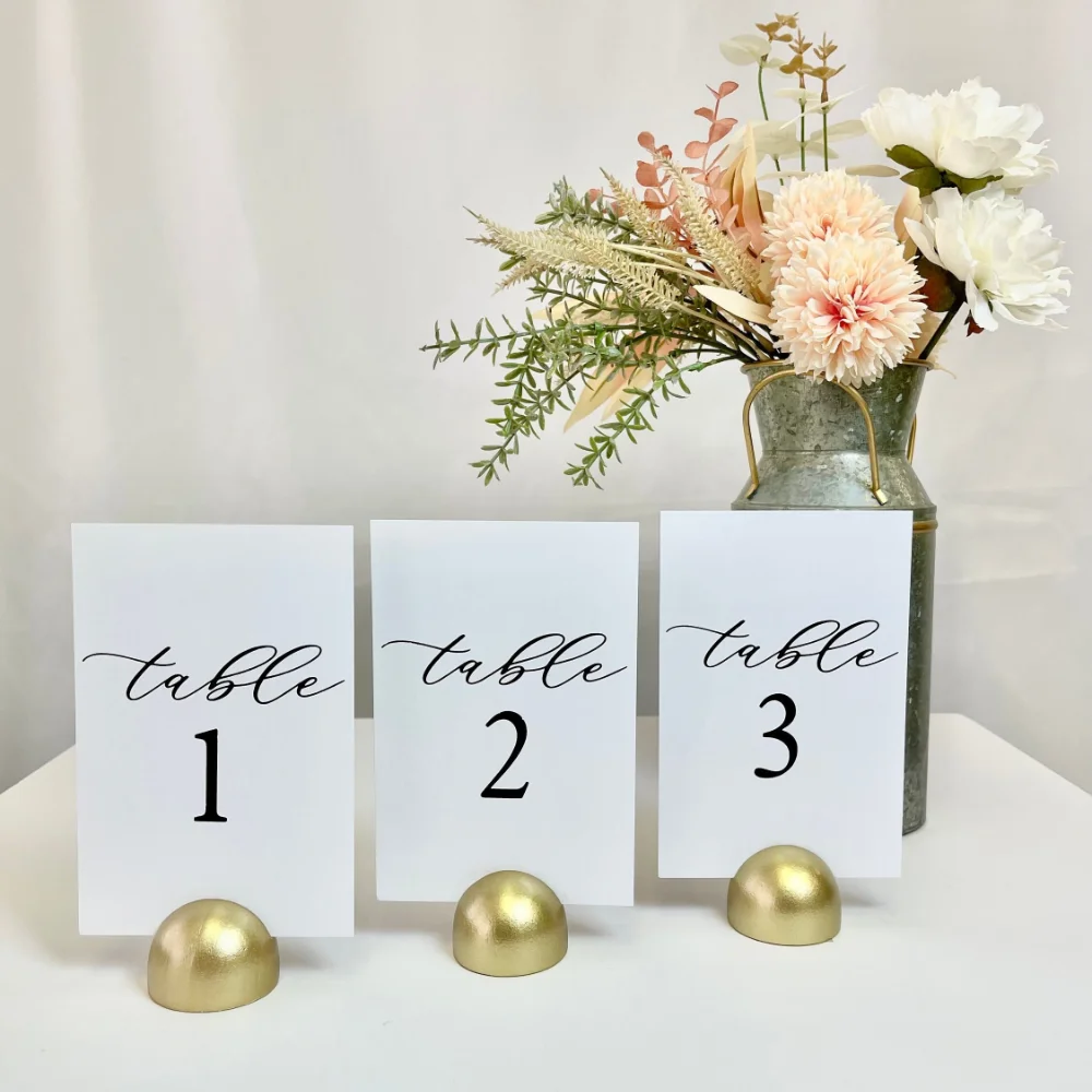 

10pcs Wedding Table Number Card With Gold Base Minimalistic Rustic Place Cards For Wedding Birthday Baby Shower Party Decor