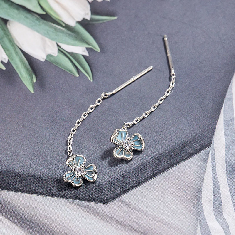 أقراط أذن صغيرة من الفضة الإسترليني عيار 925 مصنوعة من الفضة الإسترليني هي إكسسوارات مجوهرات رائعة وبسيطة للنساء #2