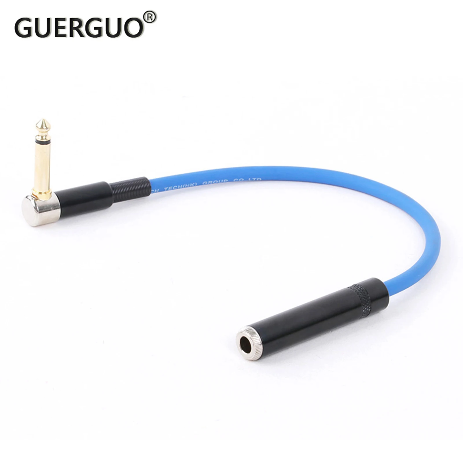 

Gold-Plated Right Angle 1/4 inch TS Mono Male to Straight 6.5 Stereo Female Audio Cable 90 Degree 6.35 Bend Audio Extension Cord