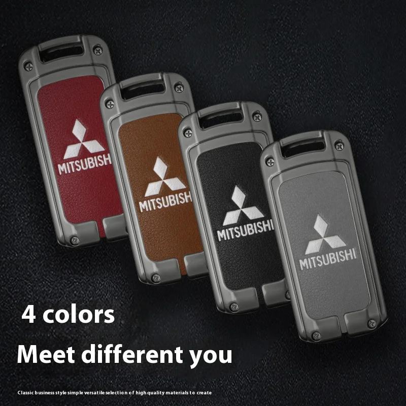 Car Zinc Alloy Key Case Bag Metal Key Shell For Mitsubishi Outlander Pajero L200 Triton Colt Lancer EX Evolution X Ralliart Asx