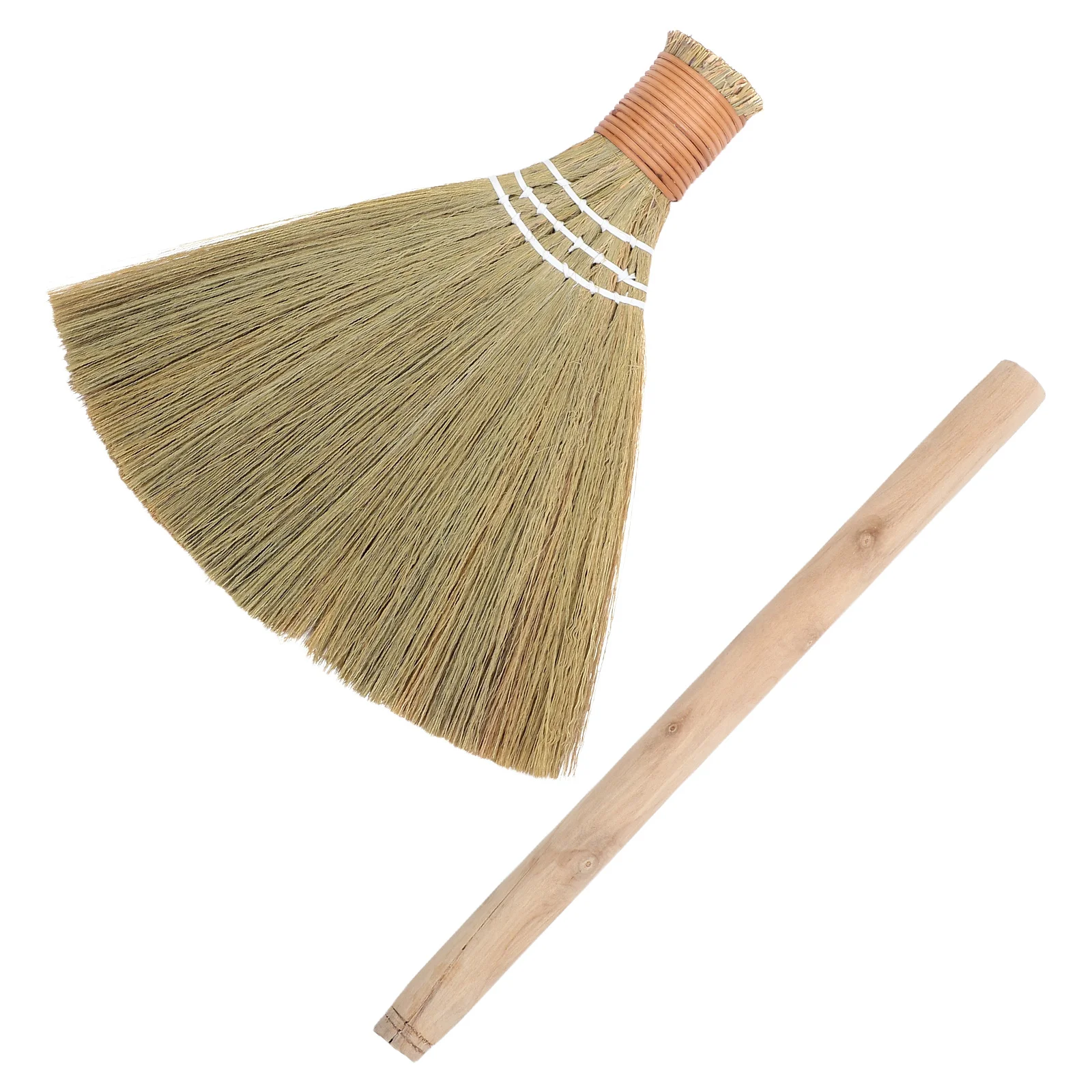 

Flat 74Cm Natural Miscanthus Grass Handwoven Sweeping Brush For Indoor Floor Cleaning Detachable Soft Broom Household Broom