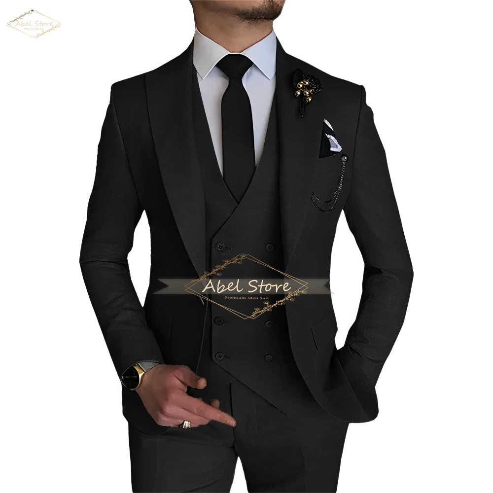 Men's gray suit 3 piece suit groom dress wedding party dance business formal occasions XS~5XL (jacket vest pants)