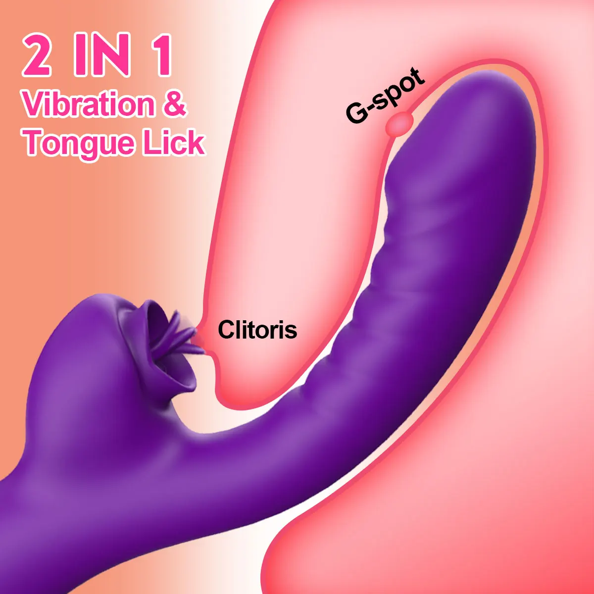 Vibrador para mujeres 2 en 1, máquina para lamer, estimulador de clítoris, punto G, potente consolador Vibro, varita, succionador de clítoris femenino, Juguetes sexuales para adultos