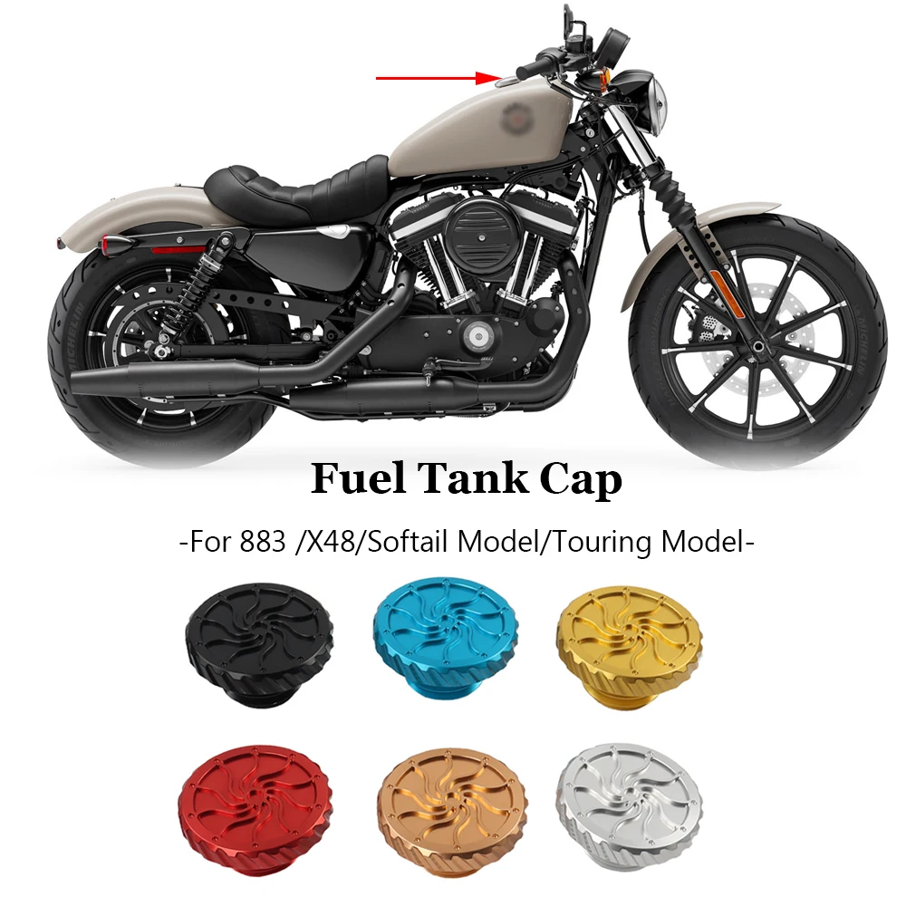 

For Harley CVO Road Glide Street Glide 2023 Motorcycle CNC Front Fuel Tank Cap Oil Tank Gas Cover Sportster XL883 Dyna Softial