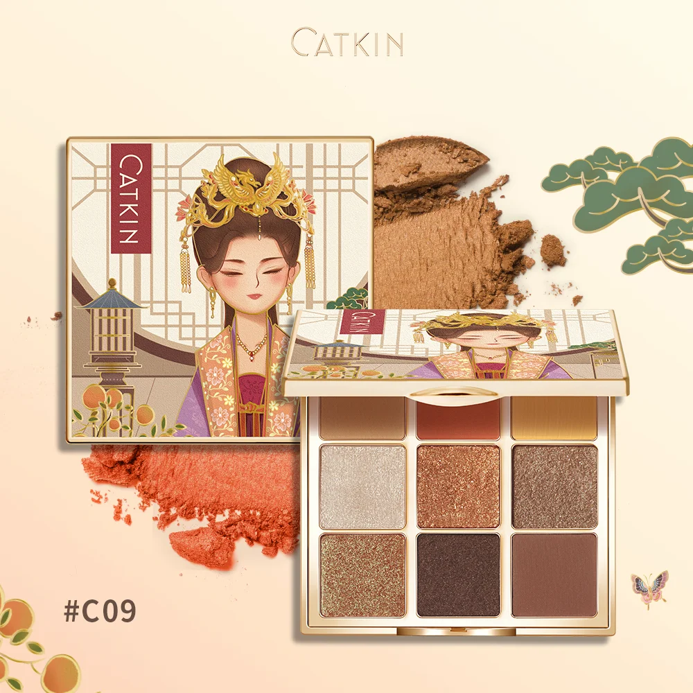 CATKIN Eyeshadow Palette Makeup, Matte Shimmer 9 Colors, Highly Pigmented, Creamy Texture Natural Bronze Neutral