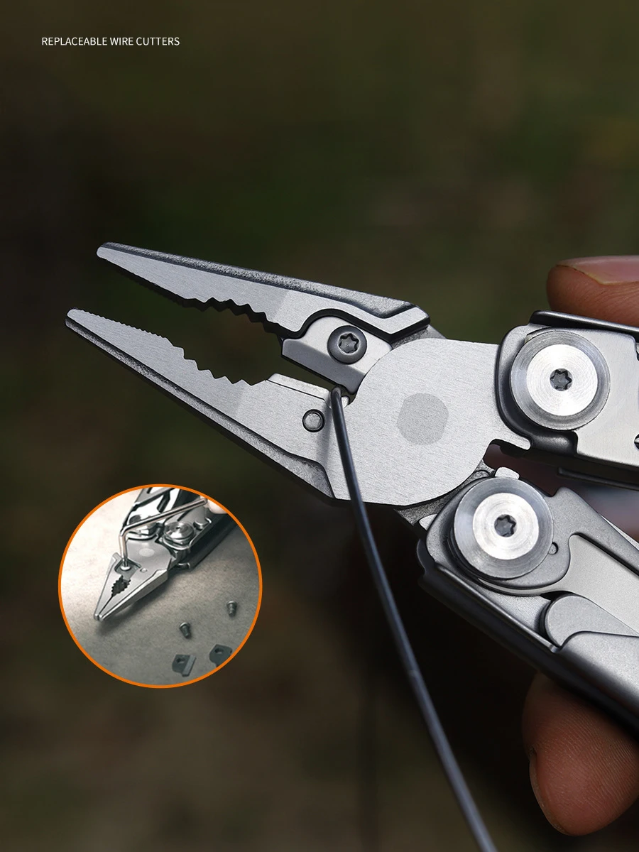 Imagem -04 - Portátil Edc Multitool Multitool Dobrável Ferramentas de Acampamento ao ar Livre Faca de Sobrevivência de Emergência Alicate Aço Inoxidável