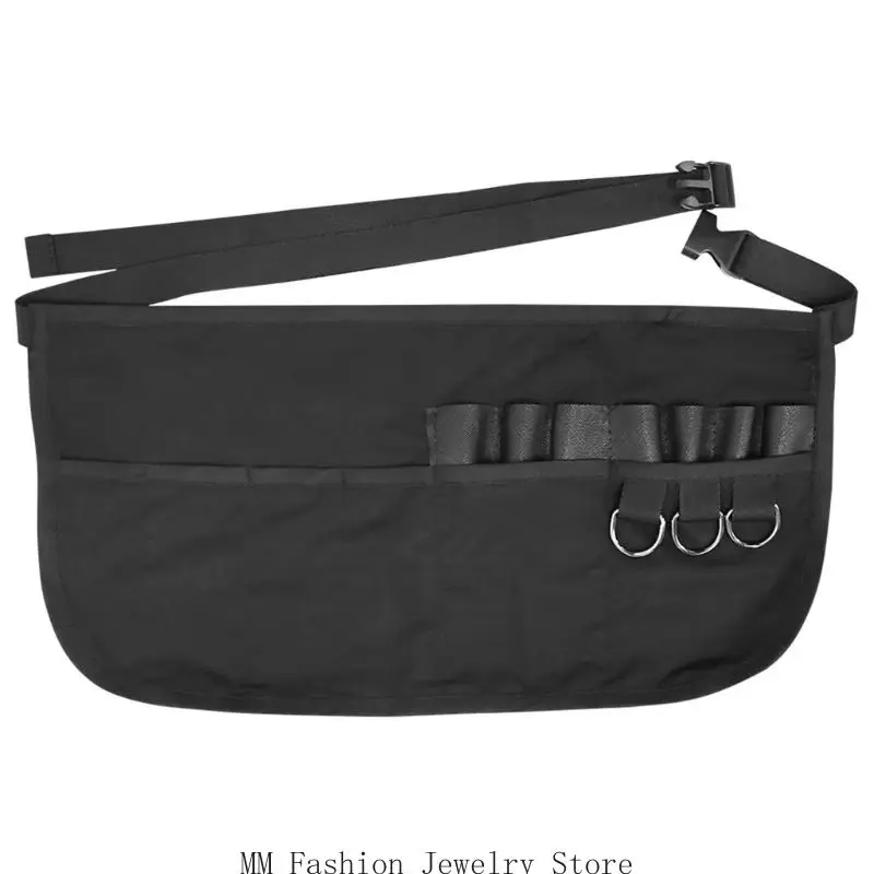 d0ub耐水性ウエストエプロンビューティーサロンエプロンエプロン美容師用のポケット付きエプロン