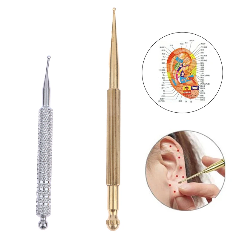 Retractable Double-Headed Acupuncture Pen Facial Reflexology Massage Tool Ear Care Spring Point Probe Massager for Face