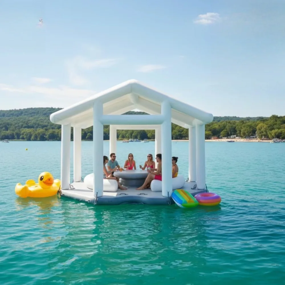 Water Party Inflatable Floating Dock Platform Sofa Boat Airtight Pontoon for Ocean Sea Water Sports