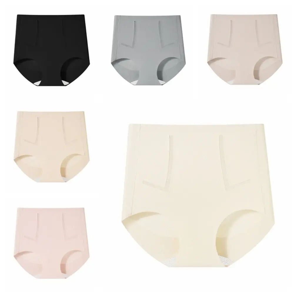 Mutandine modellanti in seta di ghiaccio da donna a vita alta in cotone con cavallo dopo il parto Intimo invisibile Intimo senza cuciture femminile