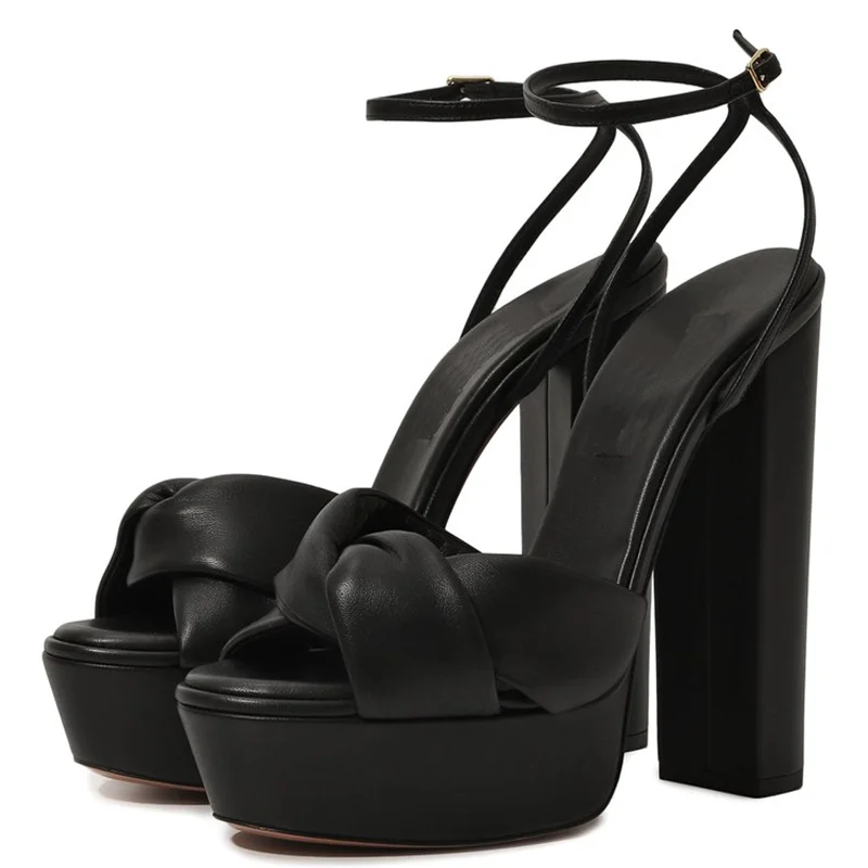 

Сандалии на платформе с завязками на пятке, пикантные остроконечные босоножки Teo из матовой кожи на квадратном каблуке, новые поступления, модная женская современная обувь