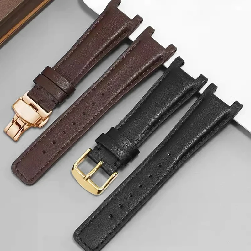 Genuine Leather Watch Strap With Dual G YA1332 1333 1335 Series Dedicated Concave Interface Cowhide Watchband 16/20/22mm