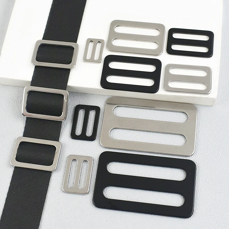 

2/4/10Pcs 15-38mm Stainless Steel Buckle Bag Strap Connect Slider Buckles Webbing Tape Pet Collar Adjustable Clasp Accessories