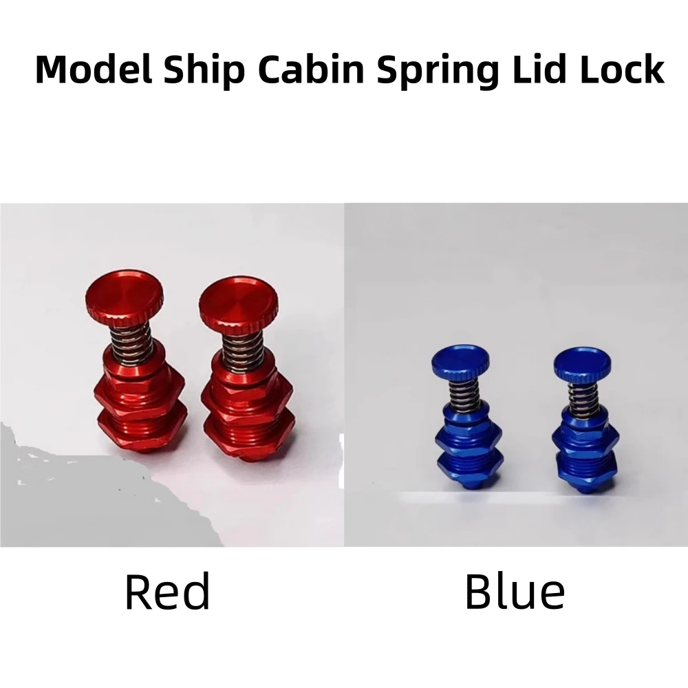 2 Pcs Red/Blue Boat Lid Locks Adjustable Height O-Ring for Model Ship Replacement Parts Hatch Lock Model Boat Lid Locks