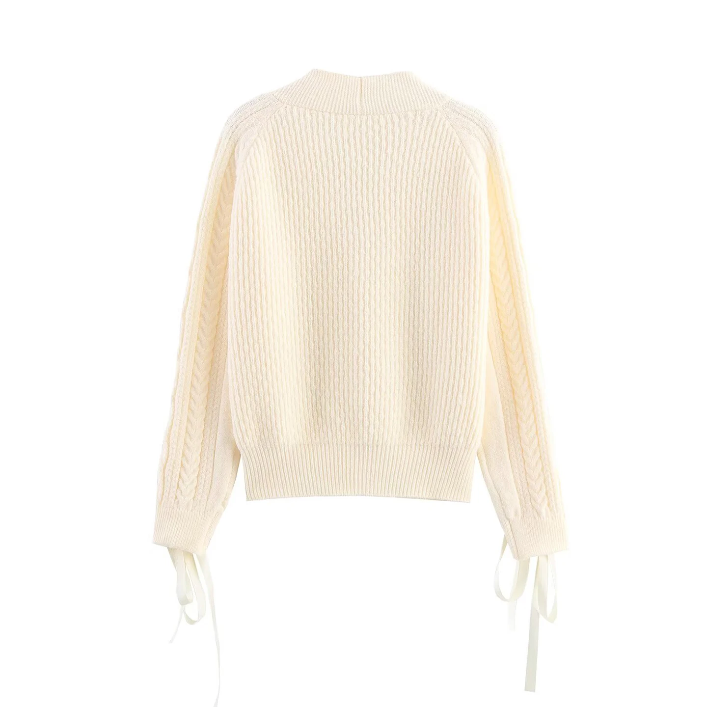 2025 Autumn New Women's Knitted Sweater Cord Beaded Versatile Daily Commute Wear Chinese Brand Z Office Chic Sle
