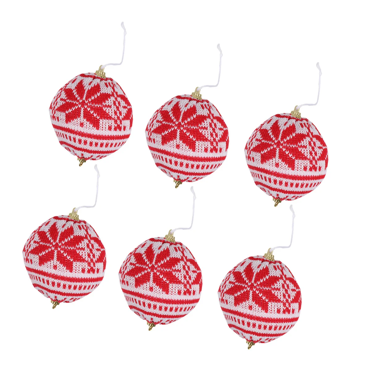

6Pcs Knit Wool Ball Christmas Tree Ornaments Red Large Perfect Gift for Friends Family Christmas Tree Ornaments