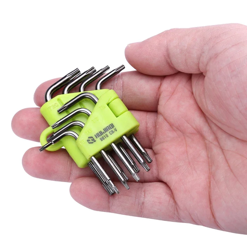 

8pcs Star Torx Wrench Spanner Set T5 T6 T7 T8 T9 T10 T15 T20 Box End Wrench Screwdriver Bits Professional Hand Tools
