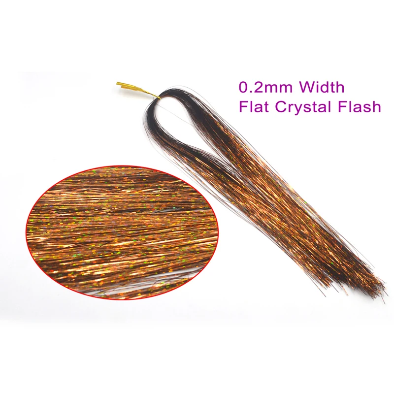 5 Packs Assortment Color Flat Crystal Flash Tinsel Fly Tying Material Glittering Bass Salmon Snapper Fishing lure baits material