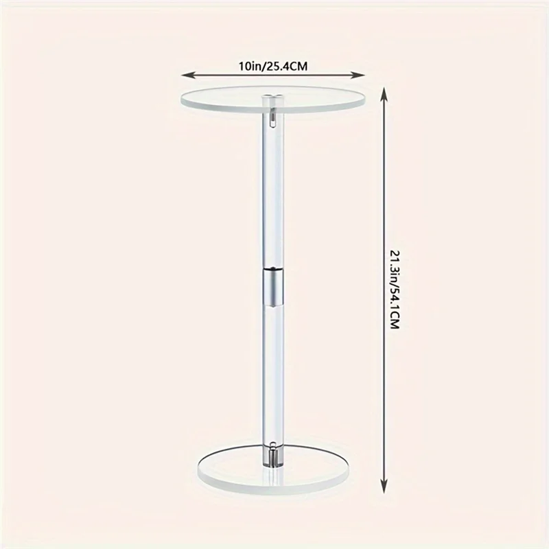 โต๊ะกาแฟอะคริลิคใส โต๊ะวางเครื่องดื่มทรงกลมเล็ก โต๊ะข้างเตียง โต๊ะข้างโซฟา โต๊ะอะคริลิค ของตกแต่งบ้าน