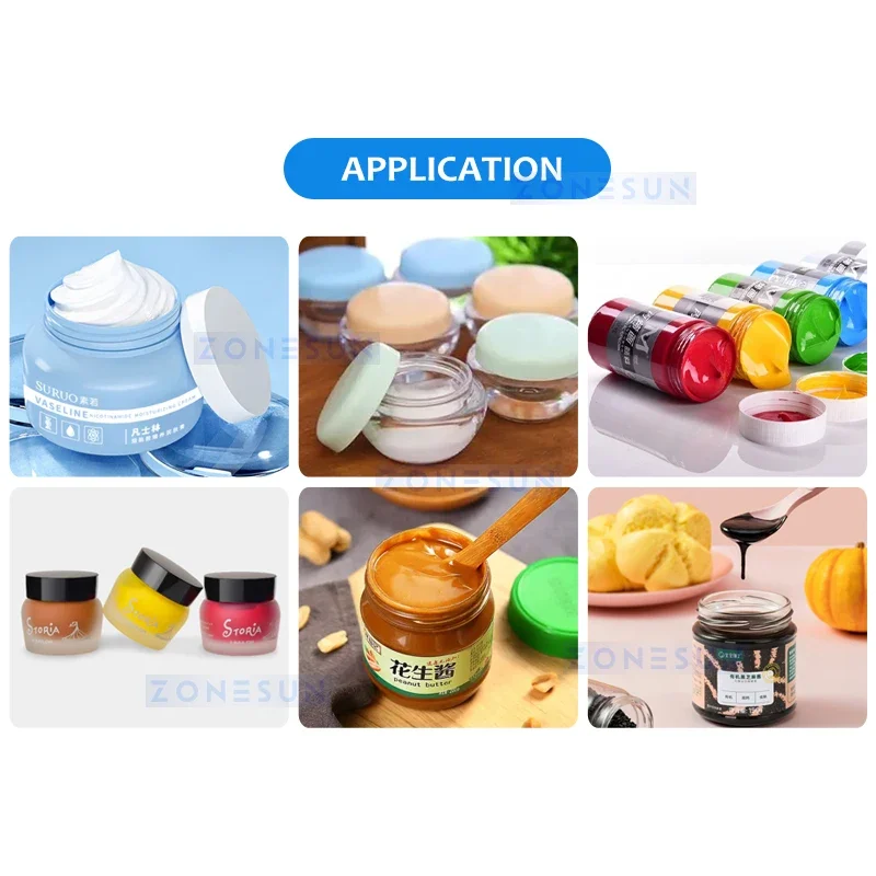 ZONESUN Automatic Cosmetic Cream Lotion Thick Liquid Filling and Capping Machine  Bottle Rotor Pump Vibratory Feeder ZS-AFC19