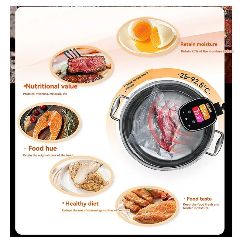 ABZA-Sous Vide Precision Cooker For Home Use- Low-Temperature Cooking For Steak, Suitable For Kitchen Cooking In UK Plugs UK