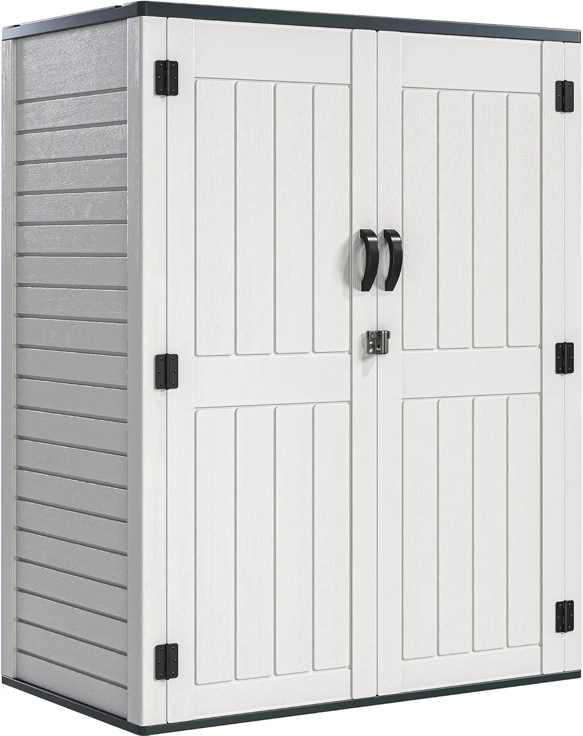 59  Vertical Outdoor Storage Shed, 5.6 x 2.3 Suitable for Patio Furniture, Pool Accessories, and Garden Tools, Light Gray