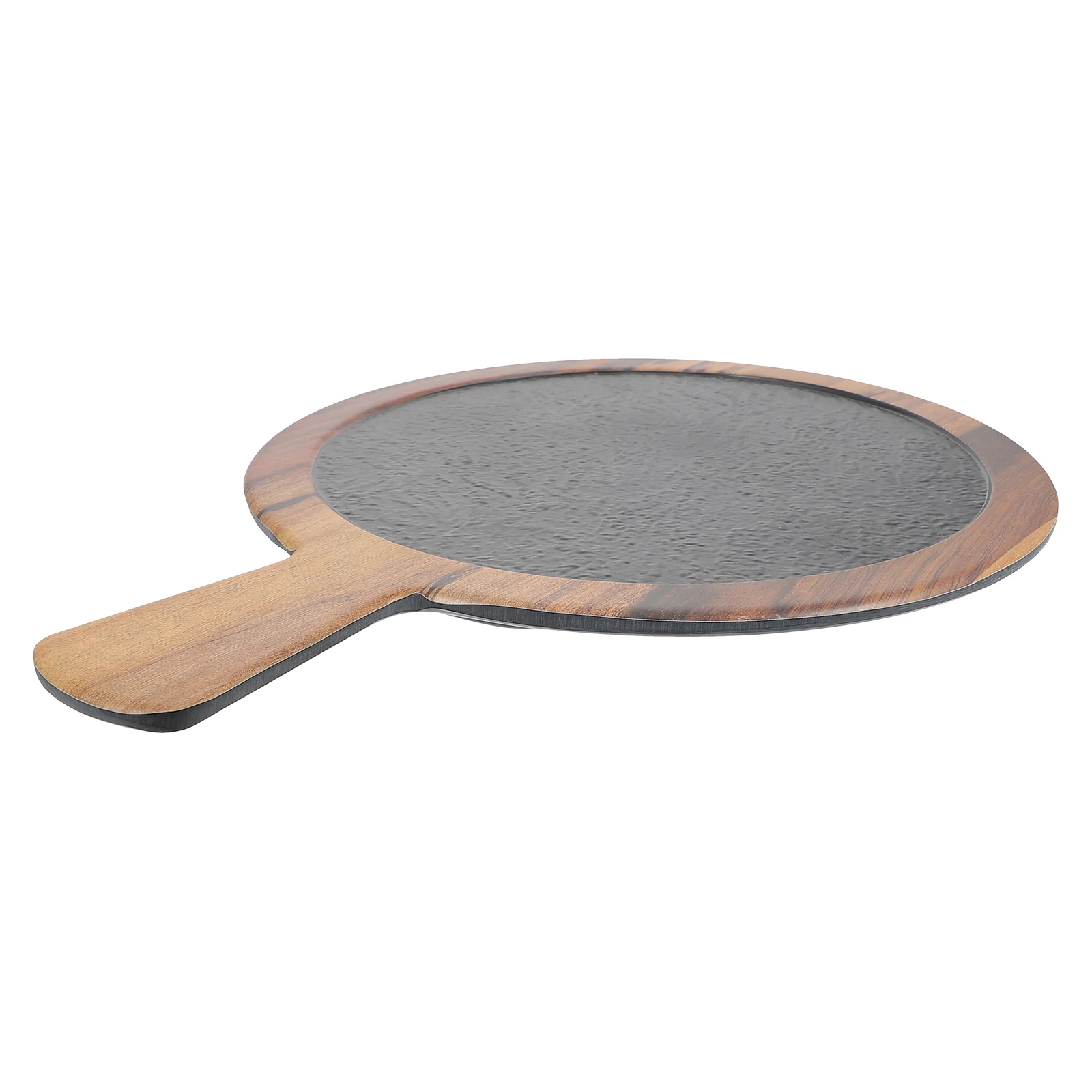 

Pizza Tray Round Serving Plate Black Food Cake Holder Bread Display Quality Non Slip Easy Clean Heat Resistant Kitchen