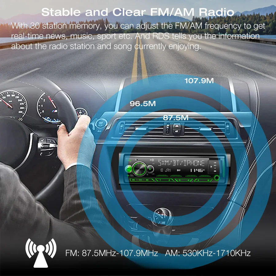 Uniwersalne radio samochodowe V5.0 Stereo Autoradio Samochodowy odtwarzacz MP3 BT 12V In-dash 1 Din FM Aux in Receiver SD USB MP3 MMC WMA JMC DC12V