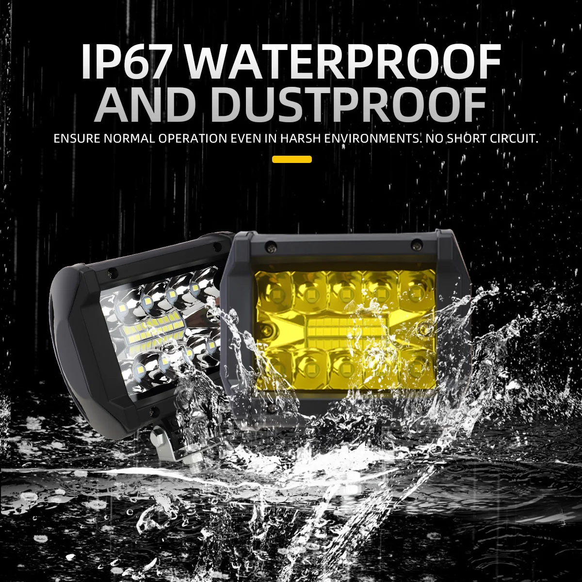 1pc Super Bright Off-road Spot Flood Combo Work Light 12v LED Light Bar 6000K for Car SUV 4x4 Boat ATV Beach Buggy LED Headlight