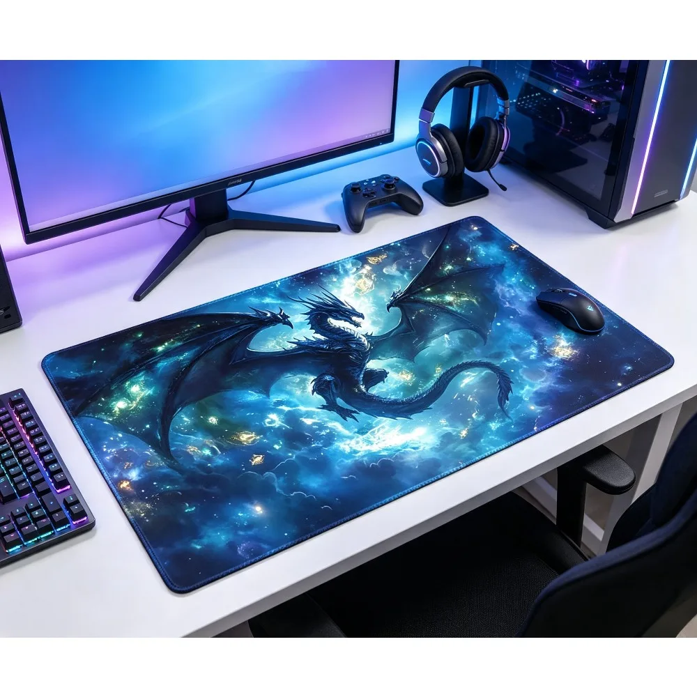 Sea Monster Pattern Play Mat Durable Office Deskpad Parties Gathering Card Game Mat Non-slip Keyboard PC Game MousePad Card mat