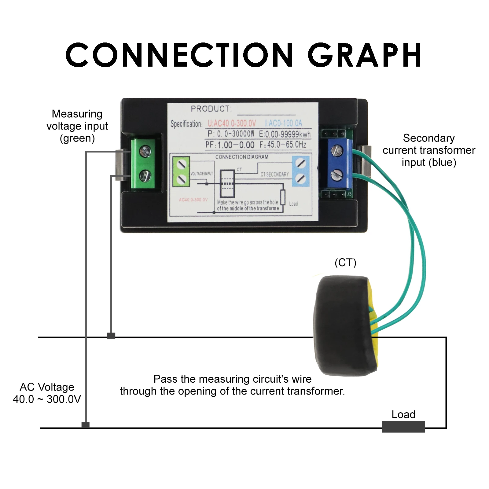 6-in-1 Multimeter Watt Meter Tester AC Voltage and Current Frequency Factor Electrical Power Consumption