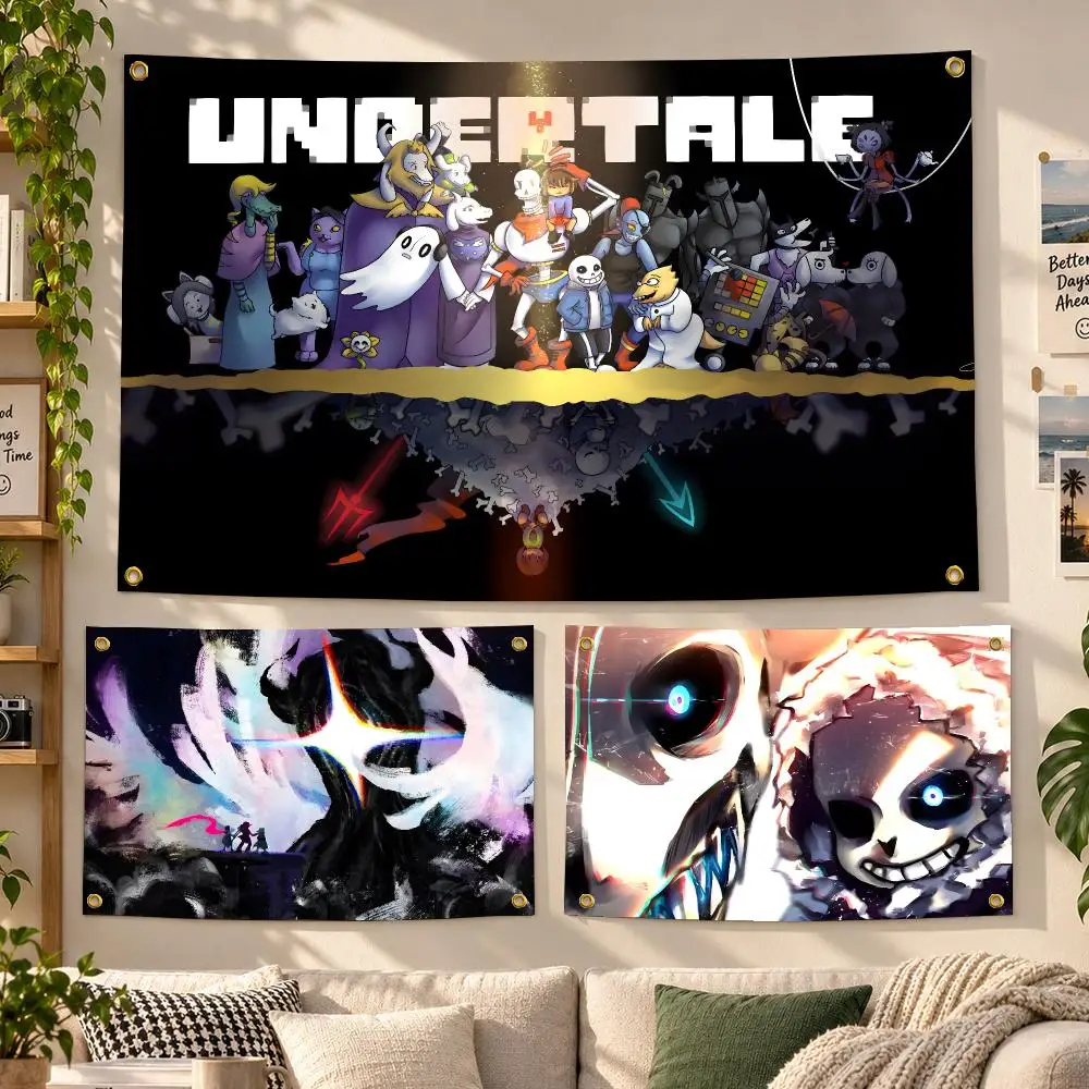 Game Undertale Indie Flags Personalized Banner Flag Room Dorm Camping Picnic Garage Bar Outdoor Wall Decor