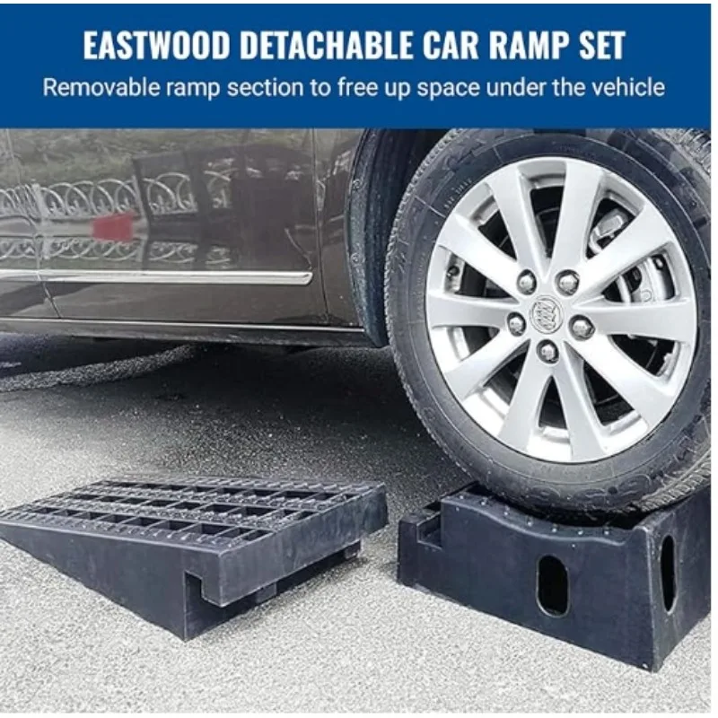 Detachable Removable Poly Black Car Ramp Set with 3.6 Tons Load Rating