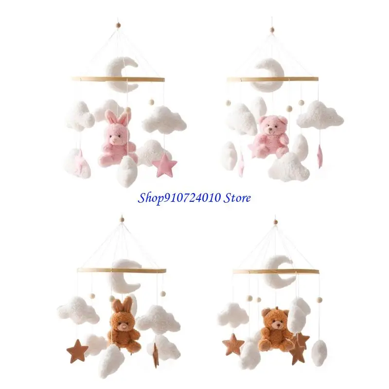 77HD Newborns Sensory Crib Hanger With Quiet Rotating Animal Rattle Early Learning Visual Tracking Stimulation Baby Bedbell