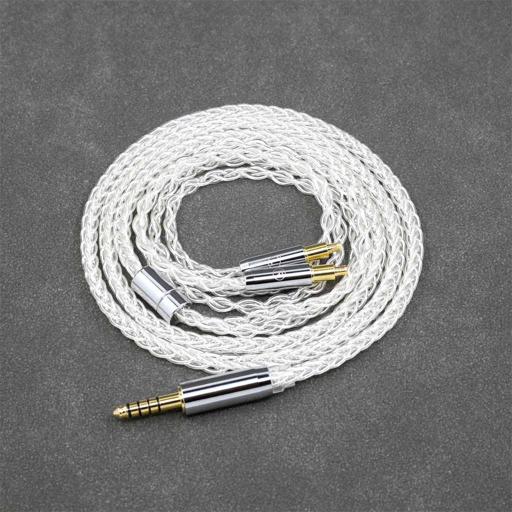 

7n Pure Silver Palladium 8 Core Hifi Earphone Cable For Audio Technica ATH-MSR7b ATH-ADX5000 770H 990H A2DC Headpset 8385