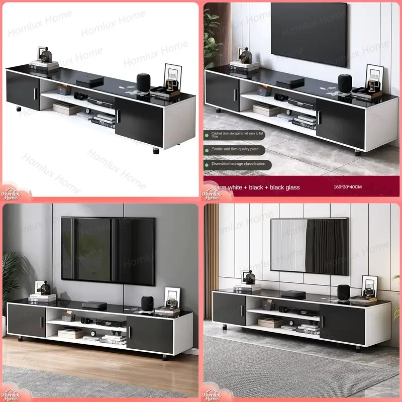 Modern Simple Light Luxury TV Cabinet Coffee Table Combo for Living Room Bedroom Small Space Storage Furniture
