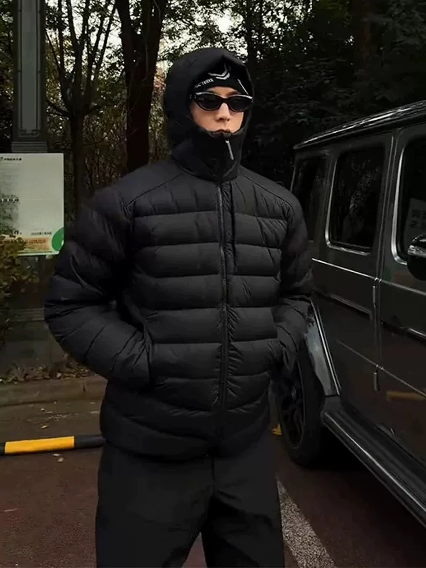 Outdoor Lightweight Men's Cotton Jacket Winter Warm Hooded Polyester Filling Heavy Duty Zipper American Style Fashionable